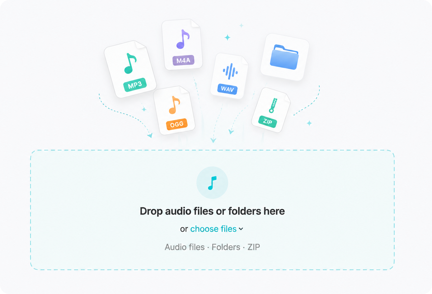 Audio files ready to drop into SoundSwap for conversion