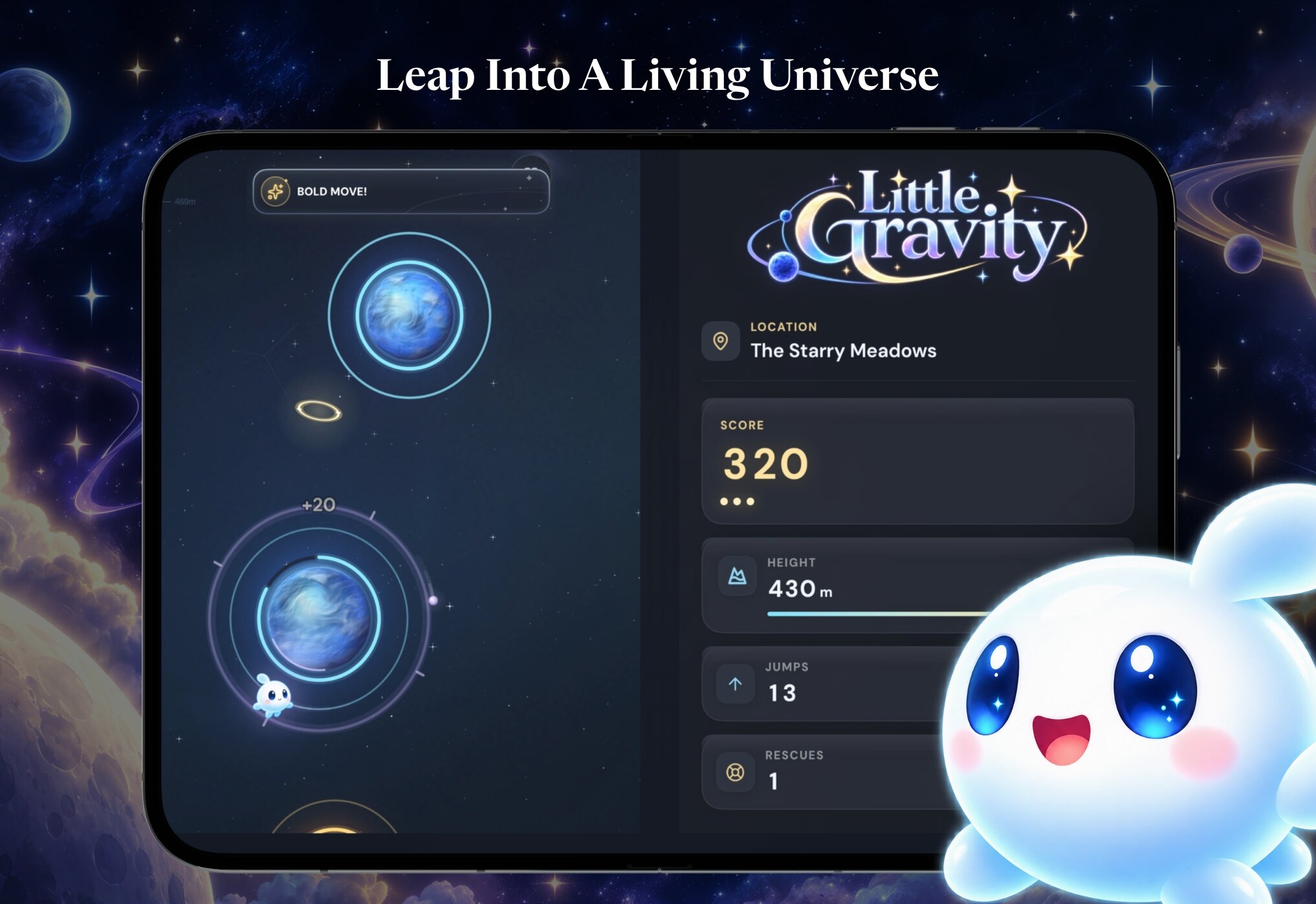 Leap Into A Living Universe — Little Gravity on iPhone Duo in the Starry Meadows